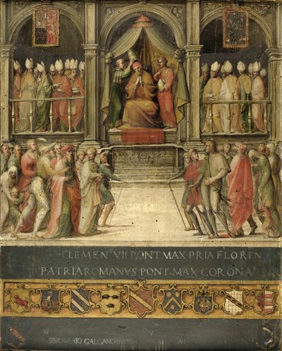 Kroning van Paus Paulus II (1417-71) 1534 door Giovanni di Lorenzo Cini